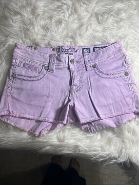 Miss Me Lavender Denim Cutoff Shorts
